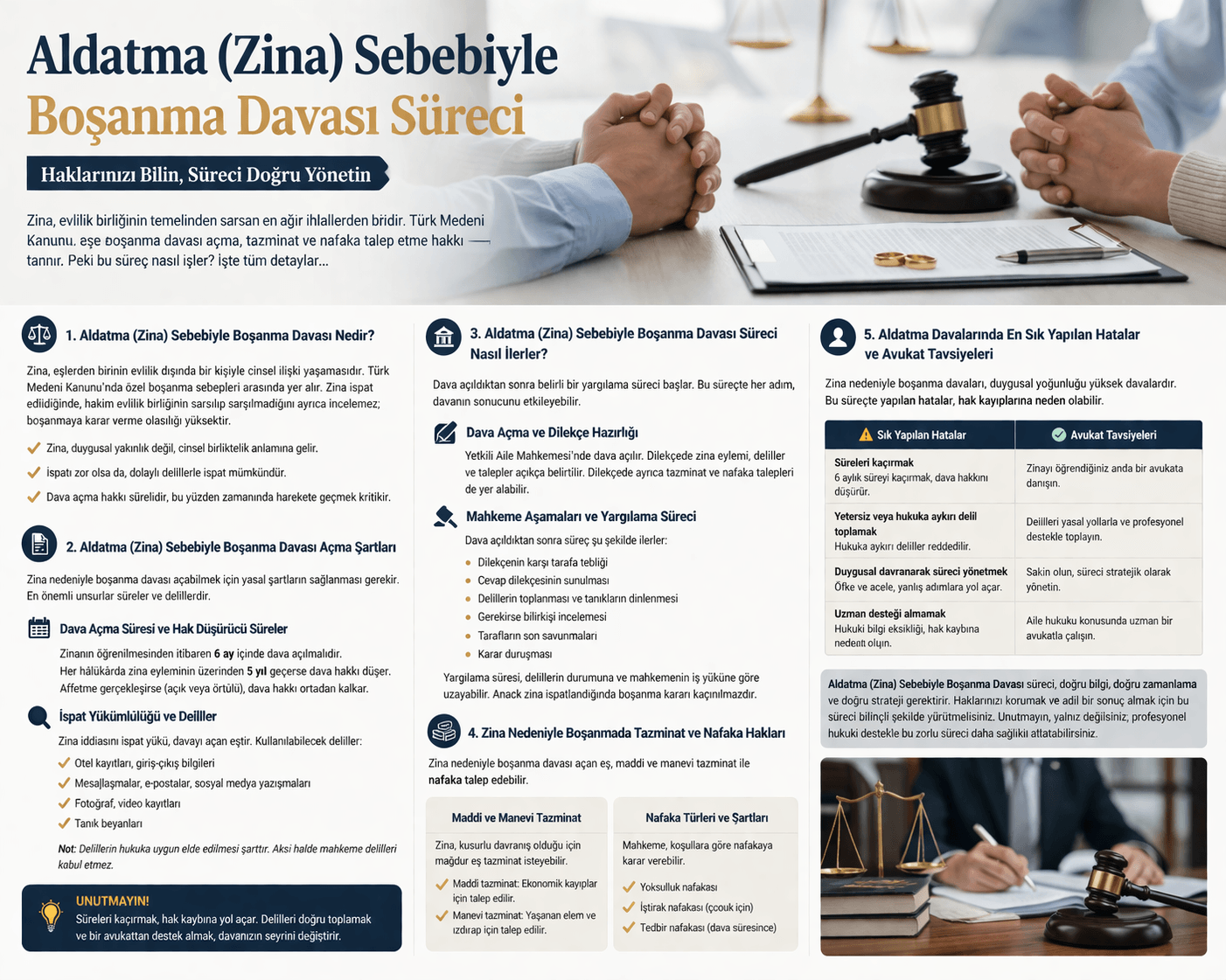 Aldatma (Zina) Sebebiyle Boşanma Davası: Haklarınız, Süreç 2 Aldatma (Zina) Sebebiyle Boşanma Davası